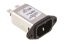 Picture of C14 IEC, EMI FILTER PLUG MALE P/M 250V 10A 400MHZ